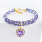 Cat Collar Heart Jewel Pendant Party Reflex Rhinestone Necklace