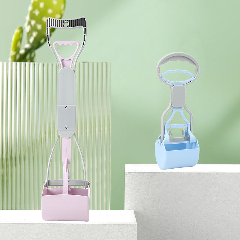 Dog Poop Picker Out Walking Dog Poop Picker in pink and blue on a modern display with a cactus background.