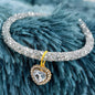 Cat Collar Heart Jewel Pendant Party Reflex Rhinestone Necklace