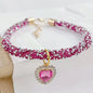 Cat Collar Heart Jewel Pendant Party Reflex Rhinestone Necklace